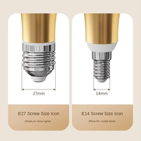 Ampoule LED en Cristal Artistique Remplaçable Plafond E27 E14 5W en Aluminium Acrylique, Température Trois Couleurs pour Intérieur
