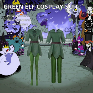 Disfraz <span class=keywords><strong>de</strong></span> <span class=keywords><strong>Elfo</strong></span> Verde <span class=keywords><strong>para</strong></span> Halloween, Traje <span class=keywords><strong>de</strong></span> Cosplay <span class=keywords><strong>para</strong></span> Hombres y Mujeres Adultos, Inspirado en Peter Pan, TV y Cine - Product Image 2
