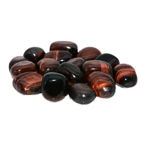 Wholesale 20-30mm Red Tiger Eye Tumbled Stones Feng Shui Style Agate Gems for Home Decoration Buddhism Theme