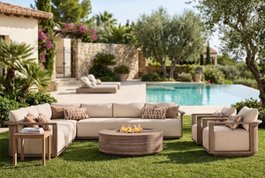 Ensemble <span class=keywords><strong>de</strong></span> canapés <span class=keywords><strong>de</strong></span> <span class=keywords><strong>jardin</strong></span> en teck massif <span class=keywords><strong>de</strong></span> style européen moderne, résistant à l'eau, <span class=keywords><strong>de</strong></span> luxe, pour l'extérieur - Product Image 3