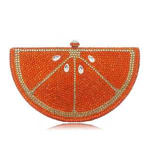 Bolso de Mano LEB1456 con Diseño de Rodajas de Naranja y Diamantes, Brillante, con Pedrería, para Mujer, Bolso de Noche con Cristales - Product Image 4
