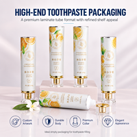 Tube d'emballage en aluminium et plastique pour dentifrice, bouchon à vis, logo personnalisé imprimé UV, conteneur laminé pour soins bucco-dentaires 12,7-35 mm