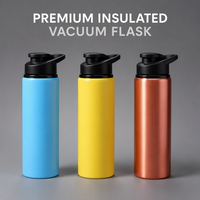Thermos portable à double paroi en acier inoxydable avec logo personnalisé, large ouverture, durable, 501-700 ml, pour boissons chaudes et froides, avec couvercle