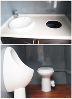 WECARE Remorque Sanitaire de Luxe 350 cm Portable avec 2 Cabines de Toilettes, Douches, Lavabos et Rangement pour Événements Extérieurs