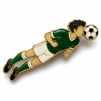 Badge en métal personnalisé, épinglette de football, design d'action (coup de pied, plongée, tête à tête, dribble), logo personnalisé, épinglette émaillée sportive, cadeau, vente en gros