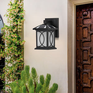 <b>Solar</b> Outdoor Wall <b>Lantern</b> Aluminum Alloy Tempered Glass Diffuser 2700K Warm White LED <b>Garden</b> Lighting 10-Year Warranty - Product Image 4