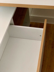 中国工厂批发带2个抽屉的转角电脑桌，带储物的木制l形写字台 - Product Image 5