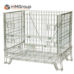 Palete de Aço Industrial Dobrável Galvanizado a Quente à Prova de Ferrugem para Armazenamento, Contêiner Portátil de Malha Colapsável - Product Image 2