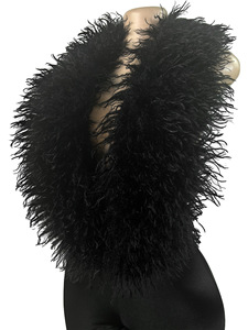 Tute senza maniche Peeqi HR25058 moda Casual da donna in raso elegante Patchwork di piume profondo con scollo a V tute da donna nuova pagliaccetto - Product Image 6