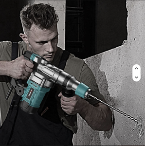 Marteau perforateur électrique 3-en-1 110V/220V haute puissance pour la <span class=keywords><strong>démolition</strong></span> de murs en béton, avec fonction de perçage à percussion et de <span class=keywords><strong>démolition</strong></span> SDS - Product Image 3