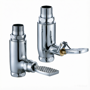 Heavy Duty Solid Brass <strong>Vertical</strong> Floor Flush Valve Anti-Slip Foot Pedal Self Closing Delay for Squat <strong>Toilet</strong> Public Restroom - Product Image 2