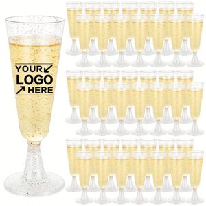 Flûtes à champagne, verres à champagne, 5 oz, gobelets à cocktail en acrylique, en vrac, pour la Saint-Valentin, les mariages, les toasts, les fiançailles, les fournitures de fête - Product Image 1