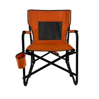 Chaise à bascule de camping d'extérieur, chaise à bascule pliable portable avec accoudoirs solides et durables, porte-gobelet et dossier confortable