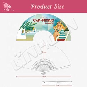 Abanicos de mano de seda personalizados Abanicos de mano personalizados con patrones de impresión-para regalos de negocios Home Drop �cor o artículos promocionales - Product Image 4