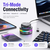 SIKAI 无线双层可编程宏旋钮 RGB 铝制 BT USB-C 旋转控制器，用于视频编辑、音频设计、编码