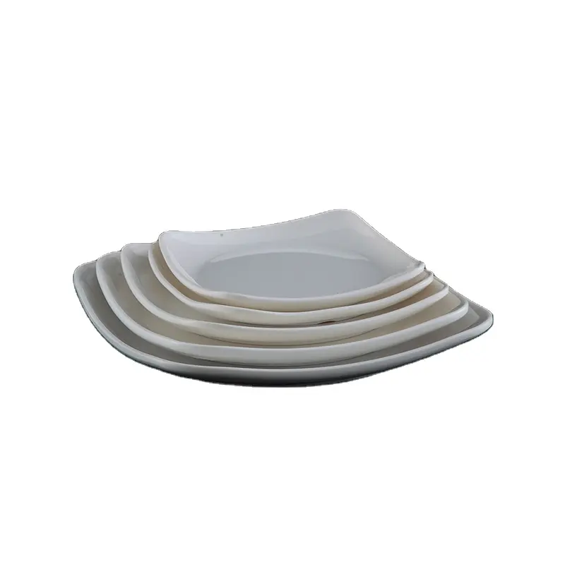 Melamine Square Plates Sets Dinnerware Multiple Size Charger Plates for Restaurant Wholesale