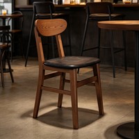 Table et chaise de café en bois massif de style rétro américain, très vendues, table carrée et chaise de salle à manger pour café, restaurant, bar, hôtel