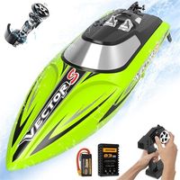 Bateaux RC sans balais 30 + MPH 17.7 "Bateau télécommandé haute vitesse avec batterie rechargeable pour lacs, RC rapide 2.4 GHz