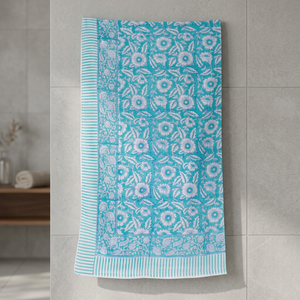 Sarong/Écharpe en coton tissé imprimé ambre vert 100% coton - Product Image 3