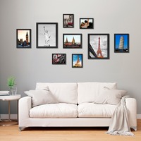 Lot de 5 cadres photo noirs fins, modernes et minimalistes 5x7, pour mur de galerie, décoration de maison et de bureau, cadres en gros, fourniture OEM ODM