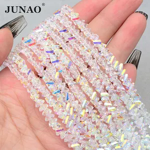 朱奥高品质闪亮4毫米水晶串珠玻璃透明AB石链三角宝石珠服装流苏