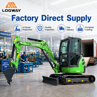 LOGWAY OEM Mini Excavator Kustom untuk Pekerjaan Saluran Kabel Utilitas di Lokasi Perkotaan dengan Bucket Kuat, Kabin, dan Track yang Kokoh, Mini Excavator Pro