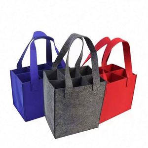 Sac fourre-tout tissé réutilisable personnalisable, sac de rangement en feutre pour vin, motif logo et lettres, idéal pour les affaires, les fêtes et la publicité transfrontalière - Product Image 1