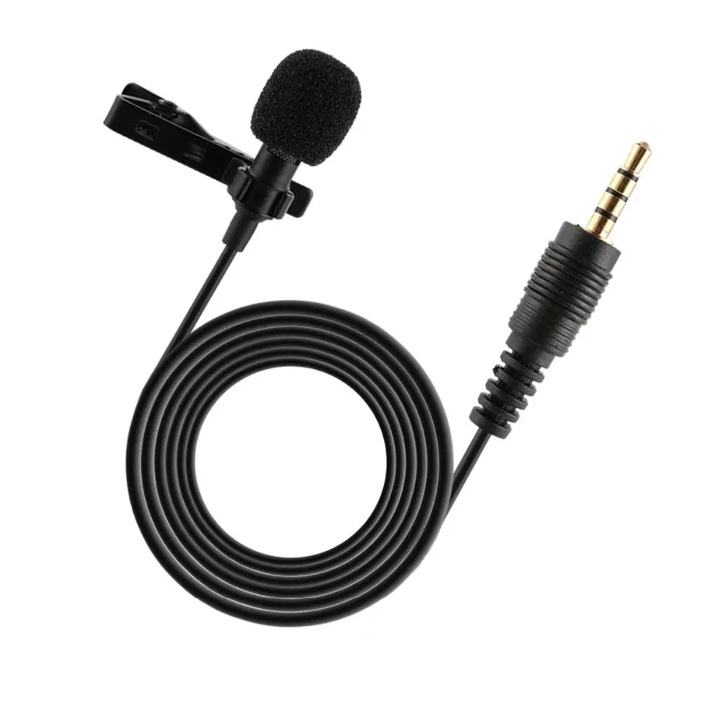 Portable Professional Grade Lavalier Microphone 3.5mm Jack Hands-free Omnidirectional Mic Easy Clip-on Perfect for Recording Liv