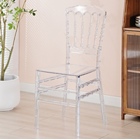 Chaises de banquet de réception de mariage transparentes en acrylique plastique personnalisées en usine