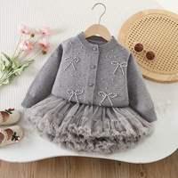 Ensemble pull et jupe tutu pour filles 2026 – Nouveau style automne/hiver, design adorable pour petites filles, ensemble tricoté pull + jupe tutu