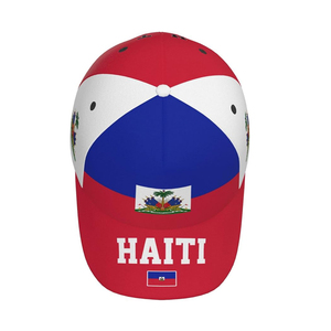 Casquette de baseball ajustable avec drapeau national d'Haïti, casquette de protection solaire sportive, casquettes patriotiques pour hommes et femmes, vente en gros - Product Image 2