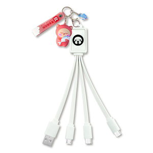 Promotional Business Gift Set Keychain Multi-functional Charger 3 in 1 USB Cable for Men & Women USB Gadget for Business People