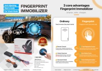 Antivol universel 2,4 GHz pour voiture avec immobilisateur par empreinte digitale et coupure moteur