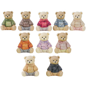 <b>Cute</b> Plush Teddy <b>Bear</b> Sweater Fabric Resin Home Office Car Decoration Item Cultural and Creative Trendy Toy Gift Wholesale - Product Image 1