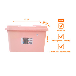 150L PP Plastic <b>Storage</b> Box Lid Large Capacity Stackable Dustproof Waterproof Eco Friendly Modern Design Multifunction <b>Storage</b> - Product Image 4