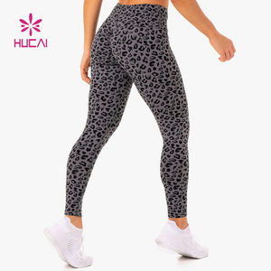 Personalizado 2022 nuevo Rosa leopardo estampado Legging cintura alta entrenamiento gimnasio Yoga pantalones sublimación Leggings para mujeres - Product Image 2