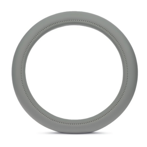 Housse de volant en cuir gris, ajustement universel, accessoire de voiture - Product Image 2