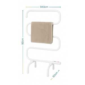 Radiateur électrique blanc 5 barres pour serviettes, 54,5x30x92 cm, en acier, à poser au sol ou à fixer au mur, 100 Watts - Product Image 2