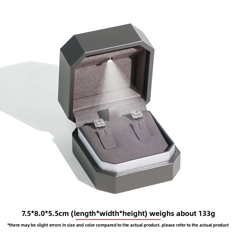 Silver gray earring box[7.5*8*5.5cm]