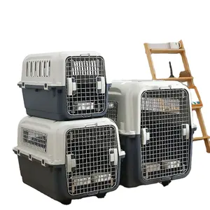 Atacado china fornecedor pet transportadora cão gaiola plástico cão caixas para cães grandes