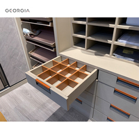 Armoire-penderie avec tiroir en cuir pour la maison ou la villa Système de fermeture en douceur Meubles de chambre à coucher pour vêtements