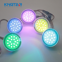 Lumière à pixels RGB 18 LED 60 mm IP67 FW1903 24V, corps en PC, lumière ponctuelle à intensité variable, utilisation extérieure, paysage, parc à thème, manège, pirate