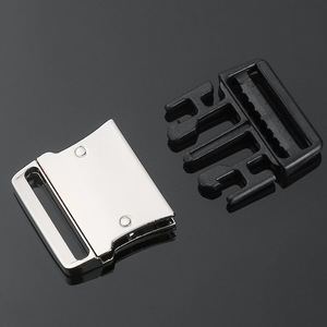 Side Release Buckle 25mm Zinc Alloy Adjustable <b>Webbing</b> For Bags Silver Durable Wear Resistant - Product Image 2