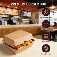Cajas de Hamburguesas Desechables de Papel Kraft Personalizadas, Aptas para Alimentos y Reciclables