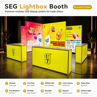 Stand Modular Personalizado para Ferias Comerciales con Caja de Luz SEG, Pantalla LED, Soporte de Tela, Instalación sin Herramientas, Sistema Portátil