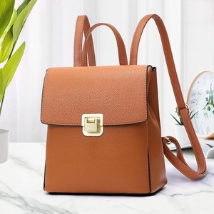 Elegant Burgundy Microfiber <b>Backpack</b> With <b>Gold</b> Hasp Closure Detachable Strap Medium Capacity All Seasons Women's <b>Backpack</b> - Product Image 5