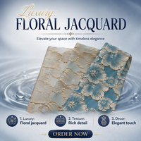 Tissus Jacquard Brocart 3D en Fil Teint Or, 100% Polyester, Haute Qualité, Tissé, Respirant, Personnalisable, Motif Fleur, pour Rideaux et Sacs