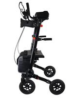 Déambulateur vertical avec pneus en caoutchouc massif anti-crevaison, déambulateur d'extérieur pour personnes âgées, rollator surélevé avec siège