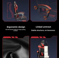 Chaise de jeu ergonomique RGB LED avec haut-parleurs en cuir PU, chaise de bureau de haute qualité pour gamer