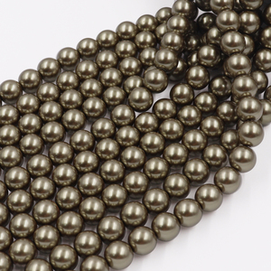 Color verde oliva buena calidad <span class=keywords><strong>10mm</strong></span> Roubd perlas imitación Mar del Sur perla Stock para la fabricación de joyas perlas sueltas - Product Image 4